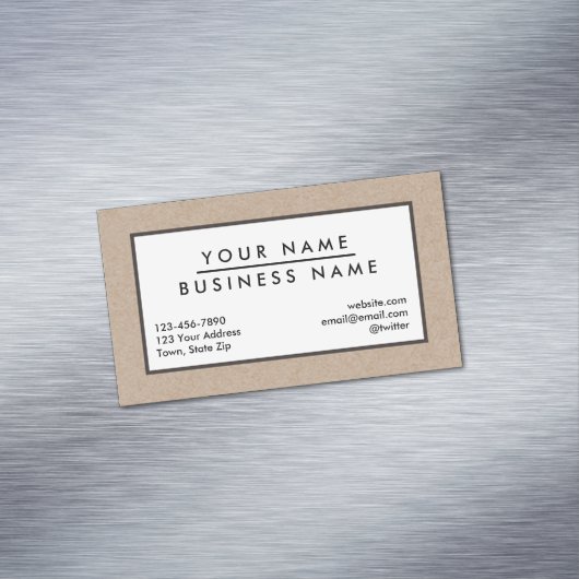 印刷されるブラウンクラフト紙の背景 マグネット名刺 (インサイチュ)