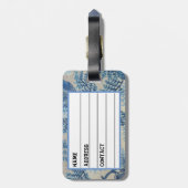 印刷されるヴィンテージの綿織物 ラゲッジタグ (裏面縦)