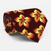 印刷される幸せなハイビスカスのハワイの両面 ネクタイ (ロール)
