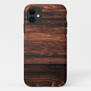 印刷される焦茶の木製のパネル iPhone 11 ケース