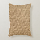 印刷される素朴なバーラップの背景 アクセントクッション (正面(垂直))