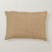 印刷される素朴なバーラップの背景 アクセントクッション (裏面)