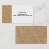 印刷される素朴なバーラップの背景 名刺 (正面/裏面)