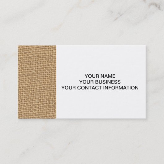 印刷される素朴なバーラップの背景 名刺 (正面)