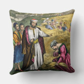 印刷される聖書からのBoazの分野のルース、 クッション (裏面)