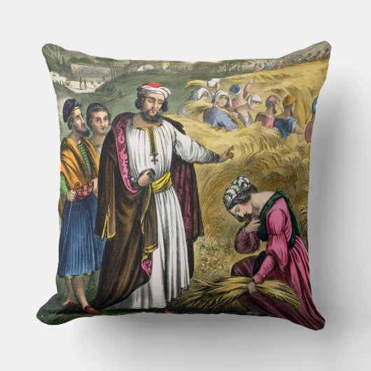 印刷される聖書からのBoazの分野のルース、 クッション (正面)