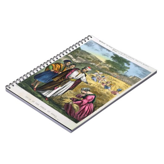 印刷される聖書からのBoazの分野のルース、 ノートブック (左側)