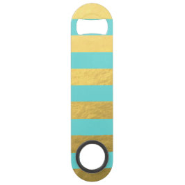 印刷される青および金ゴールドホイルのストライプ スピード栓抜き