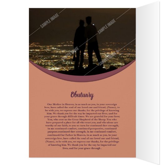 印刷できる葬儀のプログラムテンプレート (内側 (左))