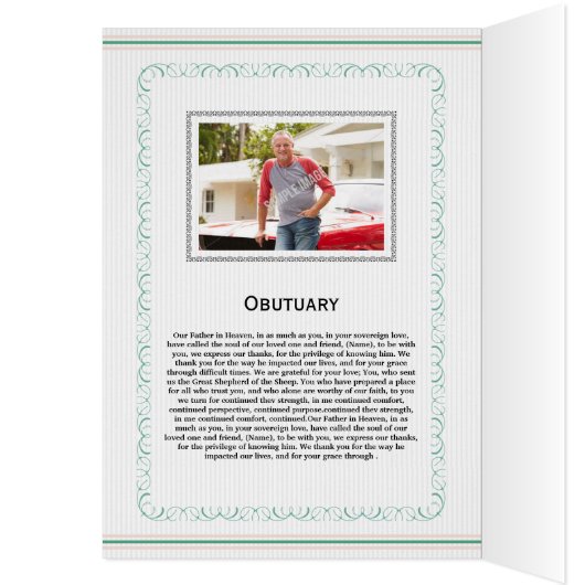 印刷できる葬儀のプログラムテンプレート (内側 (左))