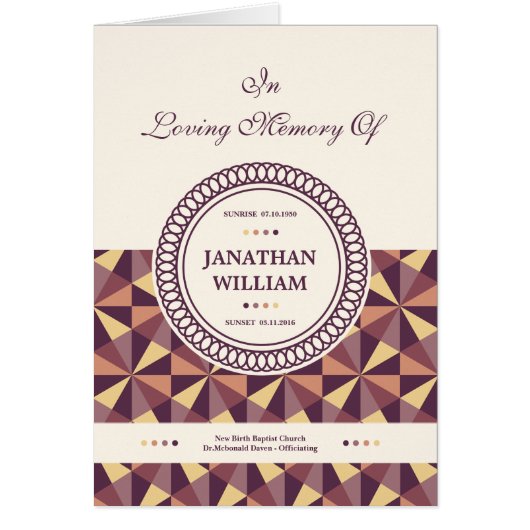 印刷できる葬儀のプログラムテンプレート (正面)