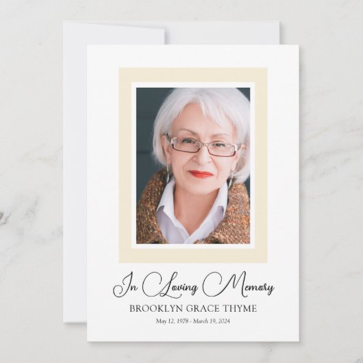 印刷できる額縁の写真お祝いのライフプログラム 招待状 (正面)