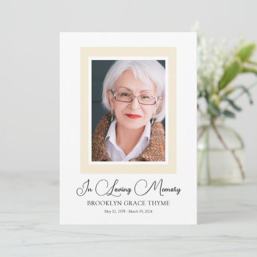 印刷できる額縁の写真お祝いのライフプログラム 招待状 (スタンド正面)