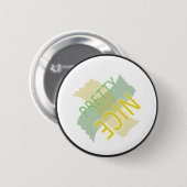 印刷のかわいらしいニースの黄色緑 缶バッジ (正面&裏面)