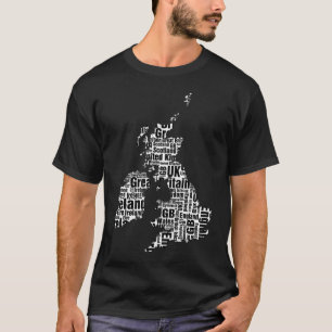 印刷のイギリス諸島 Tシャツ