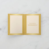 印刷のリボン アイボリー ゴールド フローラル サンクス カード (内部)