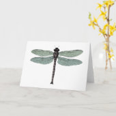 印刷のヴィンテージのトンボの大きい挨拶 カード (黄色い花)