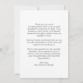 印刷またはデジタル記念サービスサンキューカード 招待状 (裏面)