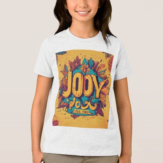 印刷よくはしゃぐされた子供のTシャツ:おもしろいデザイン トライブレンドTシャツ (正面)