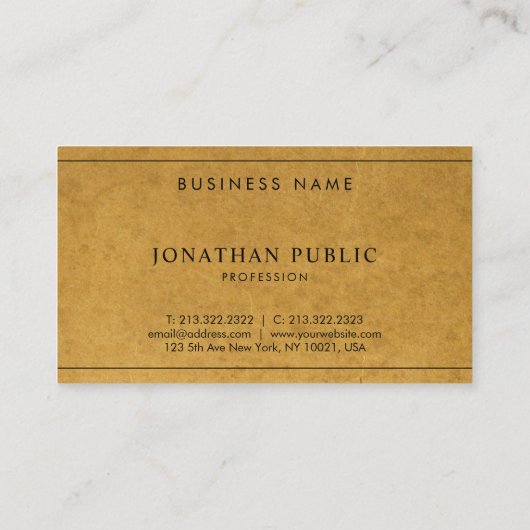 印刷エレガントクラフト紙プロフェッショナル会社 名刺 (裏面)