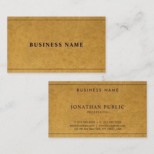 印刷エレガントクラフト紙プロフェッショナル会社 名刺 (正面/裏面)