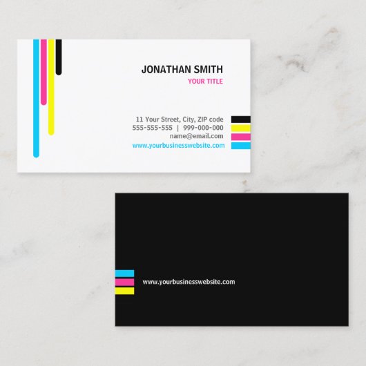 印刷サービスCMYKオフセット色の名刺 名刺 (正面/裏面)