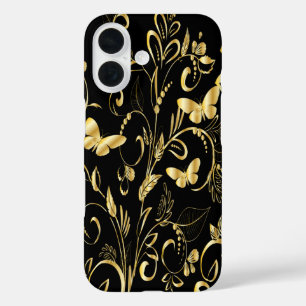 印刷スタイリッシュされたフェイク金ゴールド iPhone 16ケース