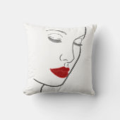 印刷ビードにメスのプロファイルをデザイン クッション (正面)