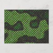 印刷フェイクグリーンスネークスキン迷彩柄スタイルデザイン ポストカード (正面)