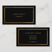 印刷フェイク金箔、ベーシックブラック、両面 名刺 (正面/裏面)