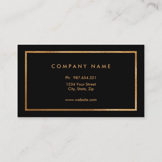 印刷フェイク金箔、ベーシックブラック、両面 名刺 (裏面)
