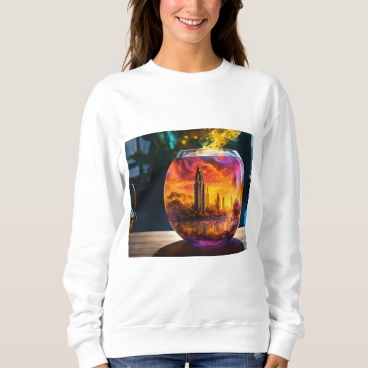 印刷フード付とスウェットシャツ スウェットシャツ (正面)