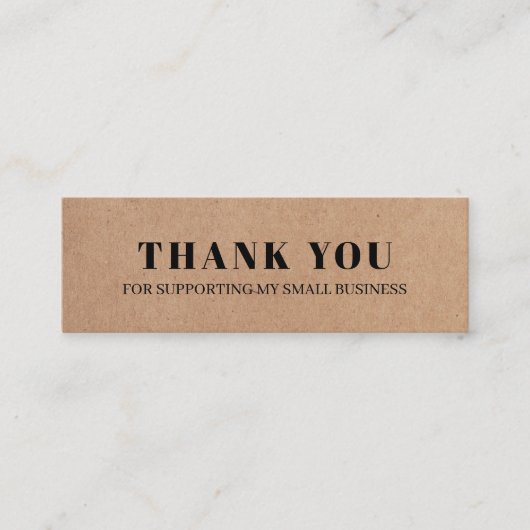 印刷ミニマルエレガント段ボールホワイト スキニー名刺 (正面)