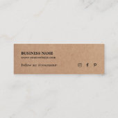 印刷ミニマルエレガント段ボールホワイト スキニー名刺 (裏面)