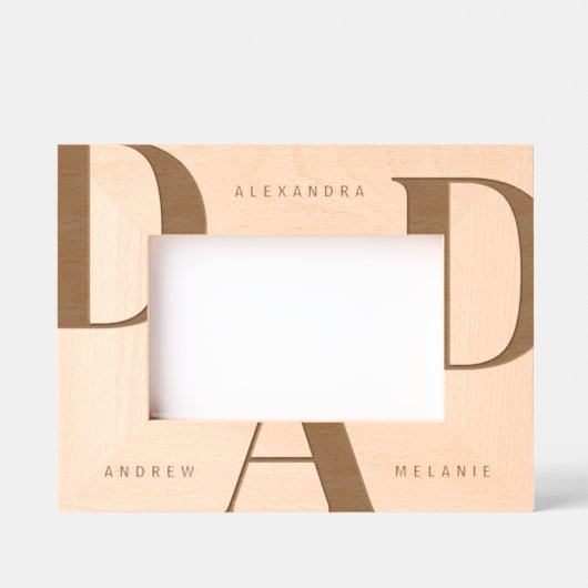 印刷ミニマルパパパーソナライズされた保管 レーザー彫刻フレーム (正面)