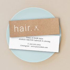 印刷ミニマルKraftエレガント Hasshimerヘアスタイリスト スキニー名刺