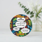 印刷モダンおもしろい漫画ブ結婚ック 招待状 (スタンド正面)