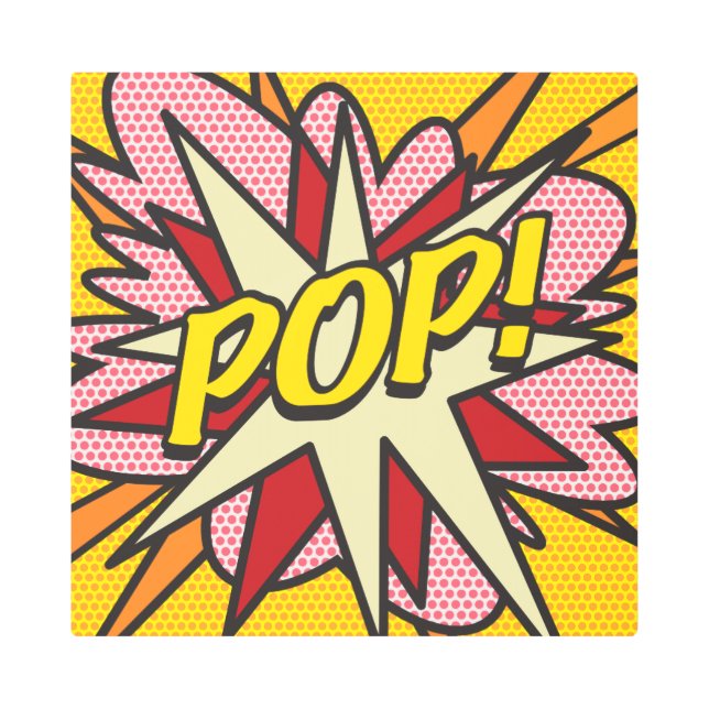 印刷モダン漫画ブックポップ・アートのおもしろいトレンディー メタルプリント (正面)