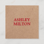 印刷モダンKraft Redコンはっきりしたサルタント スクエア名刺 (正面)