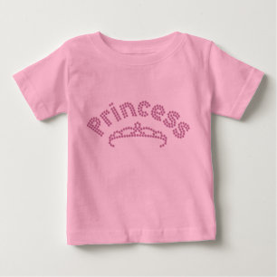 印刷ライン石プリンセスティアラ ベビーTシャツ