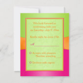 印刷リボンピンクオレンジライムフローラ返信カード 出欠カード (裏面)