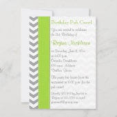 印刷リボンライムグレーホワイト21歳の誕生日パーティー 招待状 (裏面)