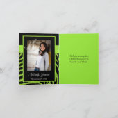 印刷リボンライム、黒ゼブラサンキューカード サンキューカード (内部)