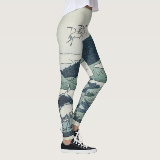 印刷レギンスヴィンテージ日本のプリント レギンス (右)