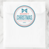 印刷上のメリークリスマスハッピーニューイヤー ラウンドシール (バッグ)