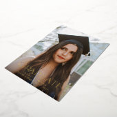 印刷上の2枚の写真の卒業発表 箔招待状 (回転した状態)