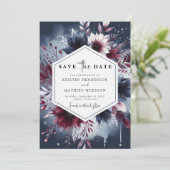 印刷可お洒落能なブルゴーニュ セーブザデート (スタンド正面)