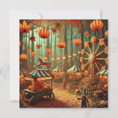 印刷可お洒落能な秋カーニバルスクラップブック 招待状 (裏面)