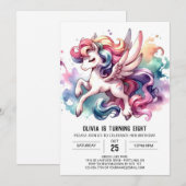 印刷可お洒落能な馬誕生日 招待状 (正面/裏面)