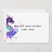 印刷可お洒落能ドラゴン誕生日 カード (裏面)